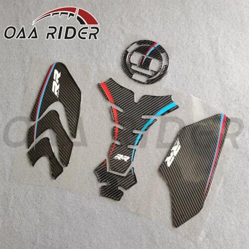 3D Carbon Fiber Sticker Decal Emblem Protector Tank Pad Cover Cas Fuel Cap Body Side Grip Guard Kit For BMW S1000RR S1000 RR HP4