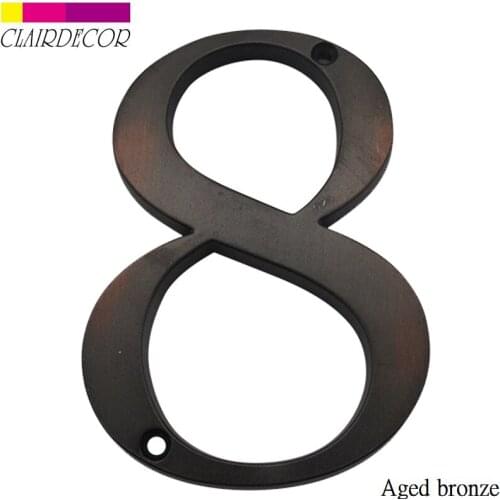 4 in 101mm House Number Door Address Number Zinc Alloy Screw Mounted Outdoor Address Sign #0-9 VENETIAN BRONZE Color