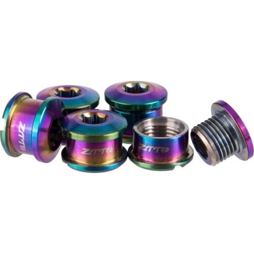 5Pcs Titanium Alloy Crankset Screws Chainring & Chainwheel Nuts Disc Brake Rotor Bolts Bright Color