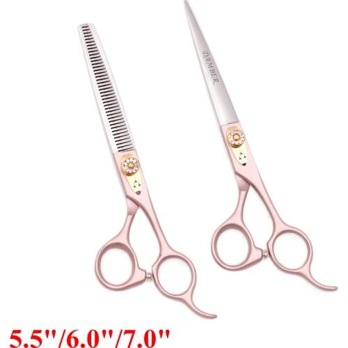 50Pcs 5.5 6 7 Japan Steel Professional Hairdressing Scissors Hair Thinning Barber Scissors Hair Cutting Shears 440C Scissors9105