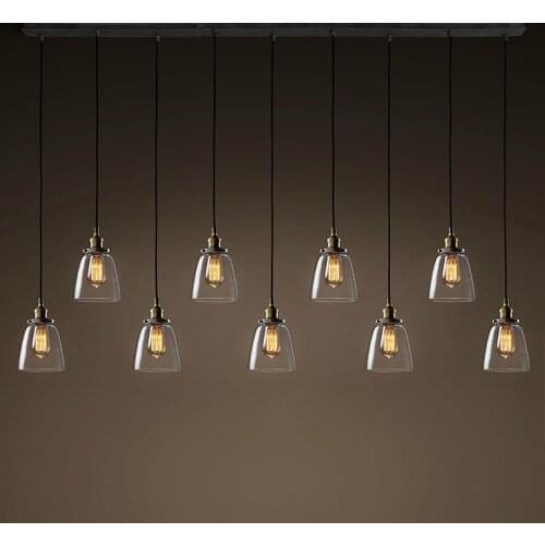American Loft Glass Cup Pendant Lamps Corridor Dining Room Pendant Light Bar Counter Restaurant Hanging Pendent Lighting Fixture