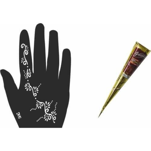 Henna Mould (temporary Tattoo Template) + red Golecha Indian henna хна для мехенди henna bride veil welon