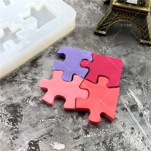 Puzzle Mold Silicone Fondant Cake Cupcake Candy Chocolate Decoration Baking Tool Moulds FQ3096