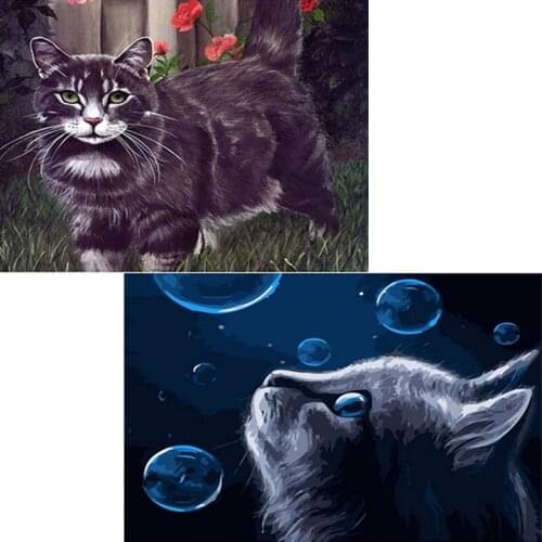 2020 Frameless Painted Animal Cat Canvas Painting DIY Digital Paintings By Numbers Modern Wall Art Picture For Home decoration