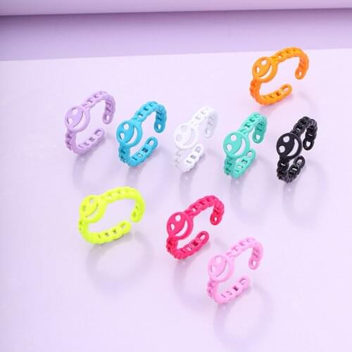 VG 6YM The New Colorful Smiley Ladies Ring Sell Like Hot Fashion Womens Birthday Present Jewelry Dropshipping Gifts