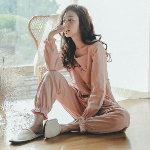 Home Set Women Clothes Set Spring Pregnant Women Sleepwear Maternity Pajamas Set Cotton Nursing Pajamas Breastfeeding Nightwear