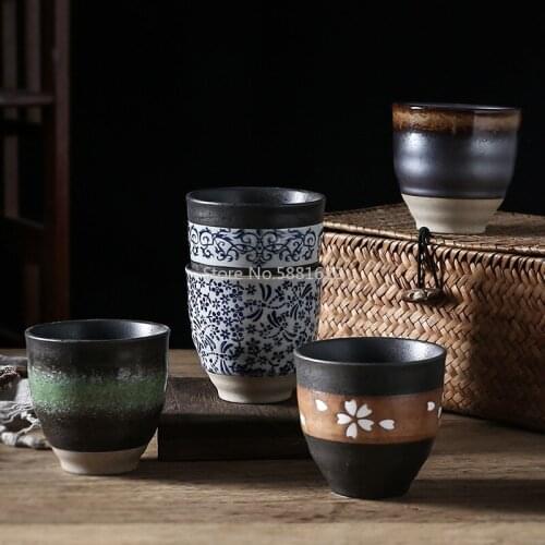 Creative Japanese Style Under Glazed Hand-painted Ceramic Vintage Tableware Teacup Water Cup Retro Small Wine Cup Dinkware