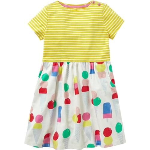 Girls Summer Baby Clothing Brand Kids Clothes Print Children Dress Princess Dresses Unicorn Party Free Shipping Discount moana