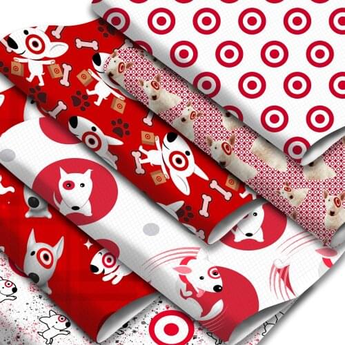 Cartoon Characters Faux Leather Sheets Dogs Circle Pattern Printed Synthetic Leather Fabric Roll for Earrings Hair Bows Making