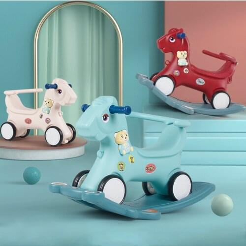 Childrens Rocking Car Trojan Horse Rocking Horse with Music Rocking Chair Music One-year-old Baby Toy Rocking Horse