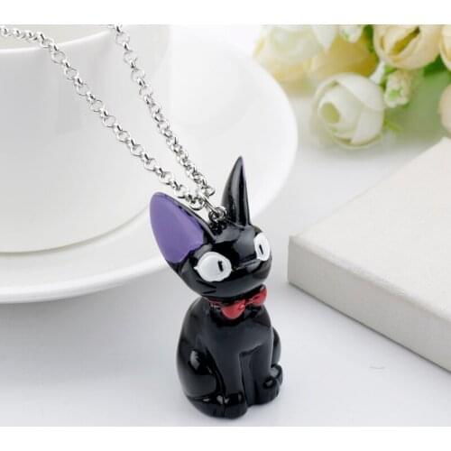 PVC 3D Cute Toy Cat Hayao Miyazaki Anime Kikis Delivery Service Jiji Black Cat Keychains Keyrings Car Bag Pendant Jewelry Gift