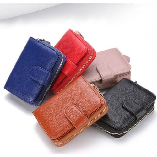 First layer cowhide drivers license wallet RFID leather card case anti-theft brush zipper multi-function card case wallet