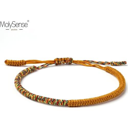 MolySense Tibetan Buddhist Love Lucky Charm Tibetan Bracelets & Bangles For Women Men Handmade Knots Braided Rope Budda Bracelet