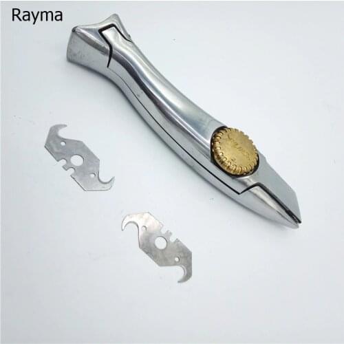 Rayma Dolphin shape PVC floor cutter knife,Zinc-aluminum alloy handle roll floor cutter,carpet handle cutter with 2 pcs blade