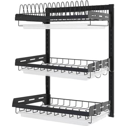 New 304 Stainless Steel Kitchen Bowl Rack Tableware Cup Drainer Dish Drying Rack Kitchen Wall-mounted Storage Rack Storage Box