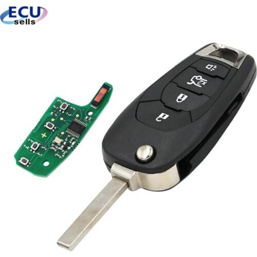 NEW Style Modified Flip 4 Button Remote Key For Chevrolet 433MHZ PCF7941chip 2014-2017