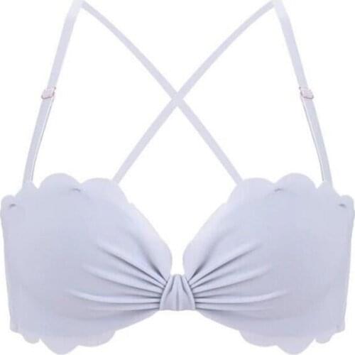 New Women Lady Sexy Bowknot Bra Breathable Solid Color Back Cross Elastic Ladies Underwear Bras Soutien Gorge Femme