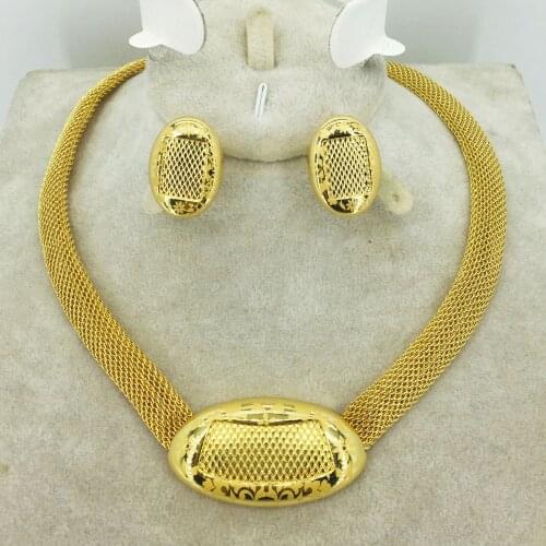 Wholesale gold New Jewelry collection African brides wedding gifts women necklace earrings collection wife jewelry set