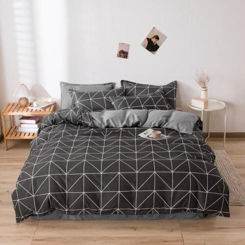Polyester Duvet Cover Bed Linen Nordic Bedding Nordic Plaids And Covers Flat Bed Sheet Twin King Full Home Textile