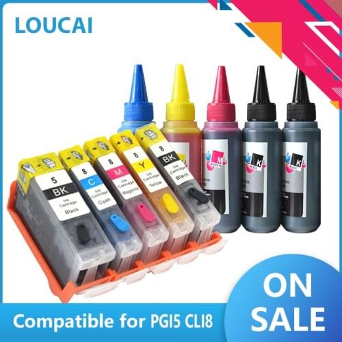 Compatible Ink Cartridges PGI-5 CLI-8 PGI5 CLI8 refill for Canon PIXMA iP4200 iP4300 iP4500 MP500 iP5200 MP530 MP600 MP610 MP800