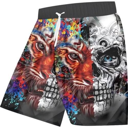 UJWI 3D Skull Shorts Beach Pants 2019 New Streetwear Summer Mens Male Hip-hop Shorts Mens Pants Full Style A Jeanm Men