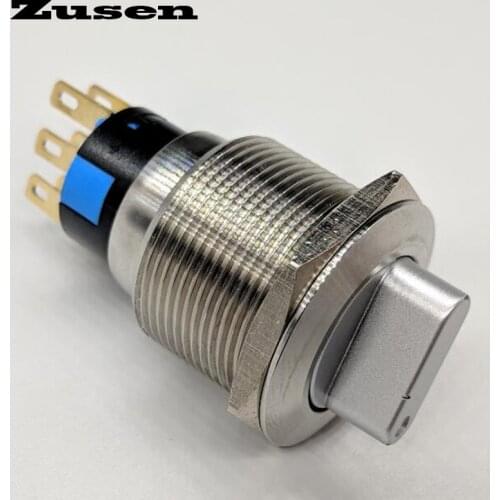 Zusen 22mm ZS22-22X/31/S metal selector switch 3 position on/off/on 2NO2NC push button switch