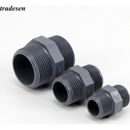 1/2 3/4 1inch PVC Pipe Connector Garden Irrigation Watering Tube Double Thread Straight Fish Tank UPVC Pipe Prevent Drip Joint