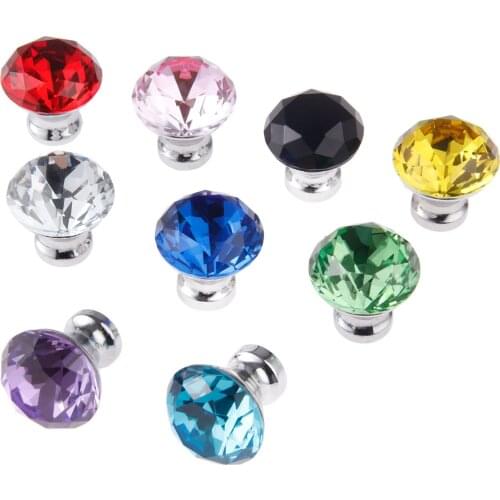 1Pc 30mm Crystal Glass Door Knob Kitchen Drawer Cupboard Cabinet Knobs and Handles Dresser Closet Pull Handle Furniture Hardware