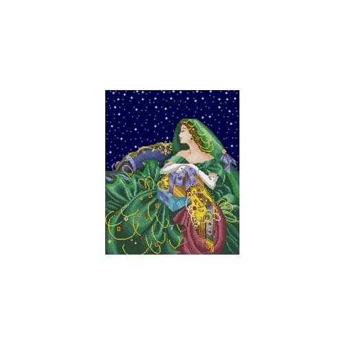 11CT/14CT/18CT diamond blue color fabric Counted Cross Stitch Kit Angel of Spring Fairy Goddess with Violin with beads