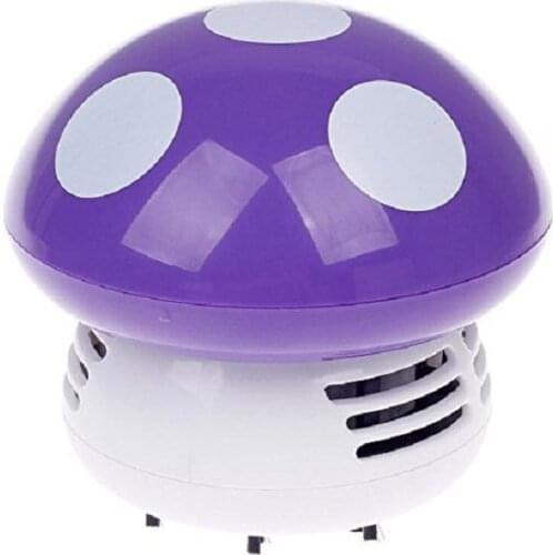 2x Mini Dust Vacuum Cleaner Mushroom Corner Desk Table Sweeper Funny Purple