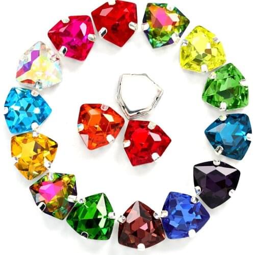 20pcs 12mm Mix Color Sew on with Claw Rhinestone Sewing Colorful Glass Stone on Clothes Dress Decoration B1096