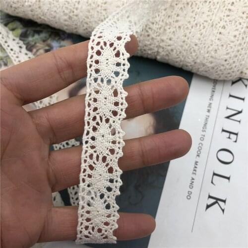 20Yards beige Cotton Lace Crochet Ribbon lace Lace Trim Edging Wedding 2cm wide for baby craft