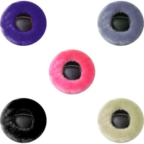 3Pcs Winter Warm Faux Fur Wool Handbrake Cover Gear Shift Hanging Sleeve Fluffy Thick Car Steering Wheel Simple Design