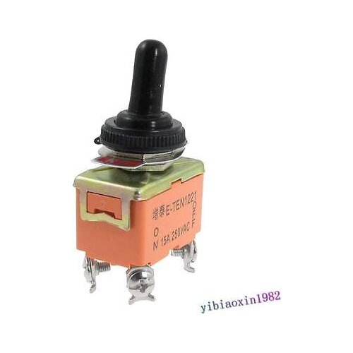5pcs AC 250V 15A ON/OFF 2 Position DPST 4 Screw Switch with Waterproof Boot