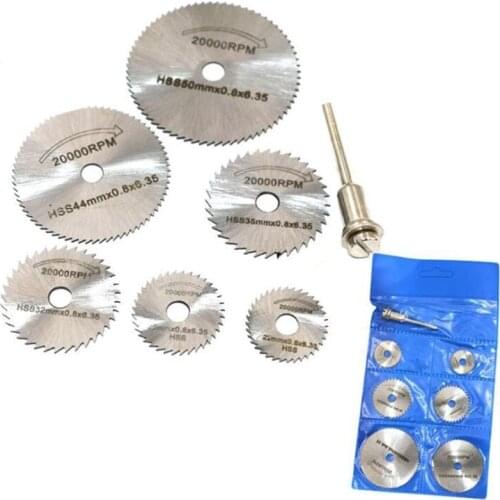 7Pcs Portable Rotating Tool High Speed Steel Saw Blade Circular Saw Blade Cutting Disc Woodworking Cutting Tools