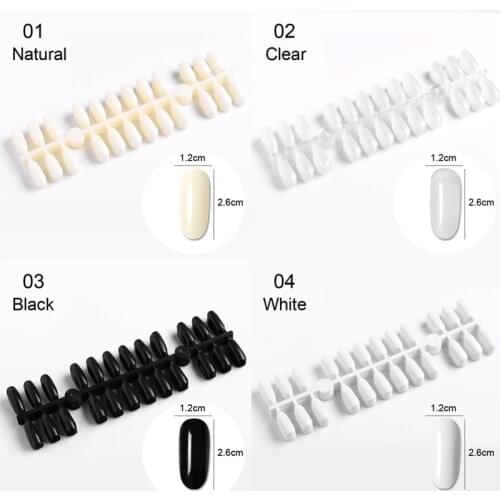 White Clear Black False Nail Tips French Full Cover Removable Elliptic Card Fake Nail Art UV Gel Tool Beauty Nail Art 240Pcs