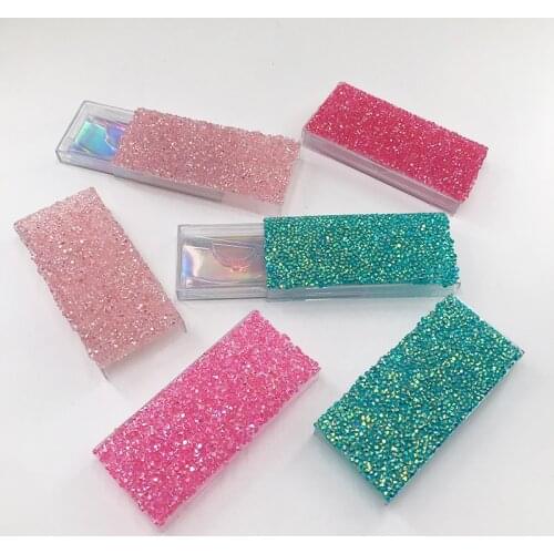 Glitter Diamond Lashes Box Dramatic Eyelashes Packing Box Customization LOGO Best 3D Lashes Seller