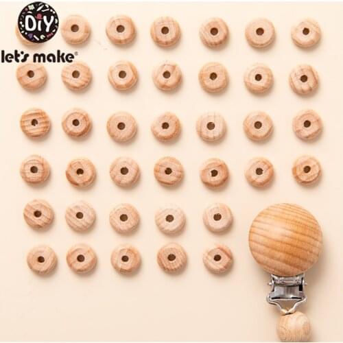 Lentil Abacus Flat Oval Beech Chew Beads 10 MM 20 PC Teething Baby Wooden DIY Pacifier Chain Food Grade BPA Free Jewelry Making