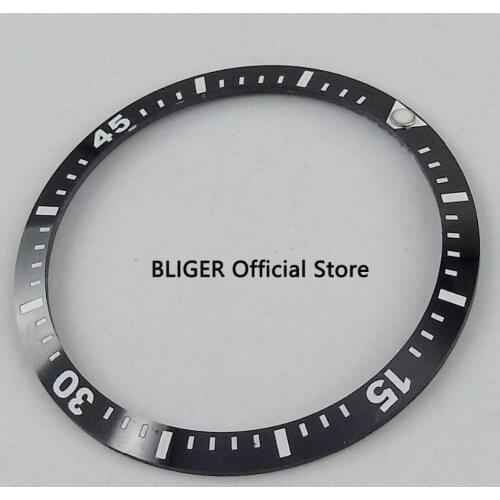 BLIGER 41MM Black Carving Black Ceramic Bezel Luminous Dot Watch Bezel Fit Insert Automatic Movement Mens Watch BB49