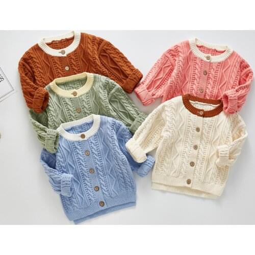 INS Knit Baby Sweater 2019 Winter Infant Newborn Cardigan Sweaters Toddler Boys Jackets Button Up Autumn Baby Girls Coat