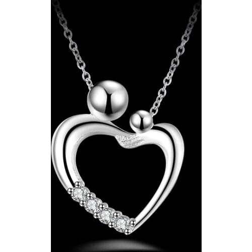 Elegant Valentines Gifts 925 Sterling Silver Romantic Heart Design Pendant Necklace Hottest Woman Girl Jewelry