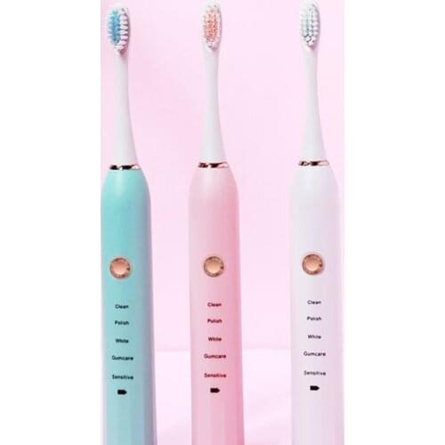 Portable Electric Adult Battery Type Toothbrush Soft Sonic Electric Toothbrush Antibacterial Brush Head Valentines Day Gift