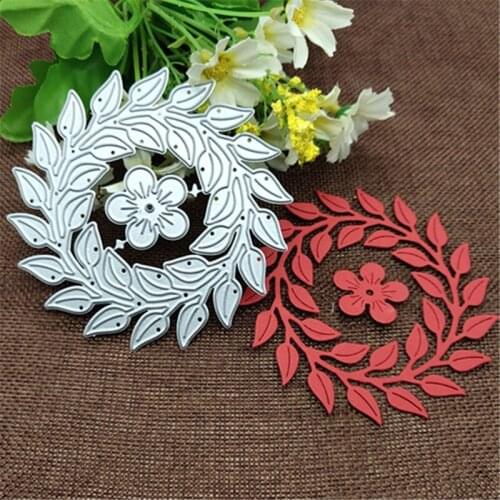 Mold Flower leaf round frame Metal Cutting Dies For DIY Scrapbooking Album Embossing Paper Cards Decorative Crafts