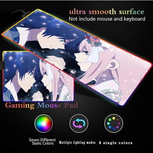 Anime Eyes LED Light Gaming Mouse Pad RGB Super Soft Large Keyboard Cover Rubber Base Computer Carpet Desk Mat PC Game MousePad