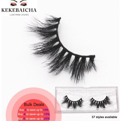 KEKEBAICHA Cute Eyelashes 3D Mink Lash False Eyelash Handmade Full Strip Lashes Crisscross Fake Eyelashes Makeup for Beauty Lash