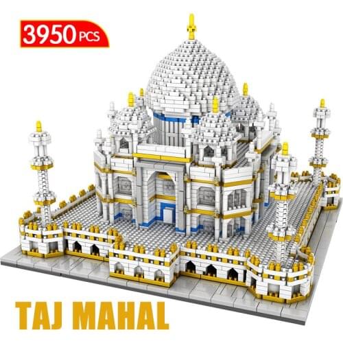 KEYAMI Taj Mahal model Famous Castle Architecture Building Blocks Children Birthday Gift City Creator Mini 3950PCS Toy model