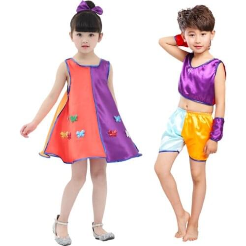 Childrens jazz dance Latin dance performance clothing boy girl costumes kindergarten chorus dance performance clothing