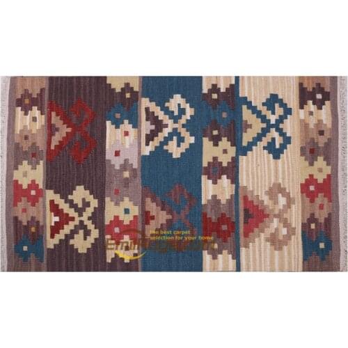 Nordic style hand-woven wool Kilim carpet/rugs/tapestries/Kerim window carpet VALENCIA 2x3.5 4#Bgc131kliyg30
