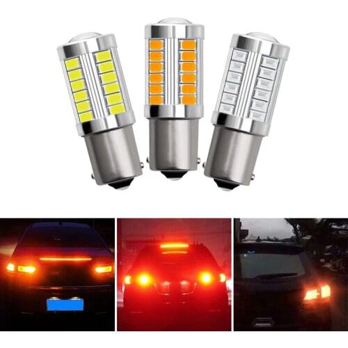 2 Pcs 1156 1157 33SMD 5730 BA15S R10W Super Bright LED Car Tail Brake Bulb Turn Signals Auto Reverse Lamp Daytime Running Light