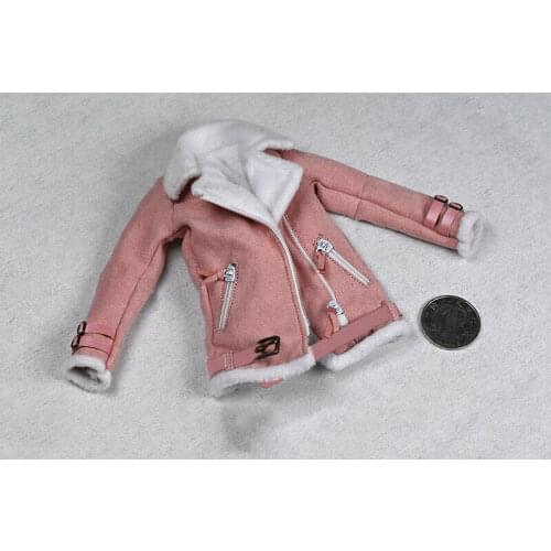 1/6 Scale Pink Lamb Cashmere Jacket Model for 12" Tbl Female Body Figure Doll